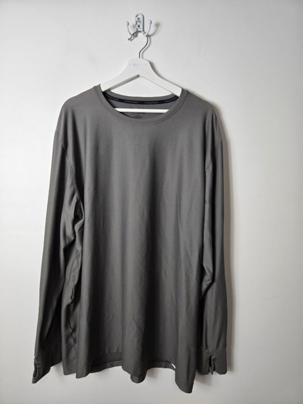 Duluth Trading Co Men's Size 2XL Buck Naked Base Layer Crew Gray Long Sleeves